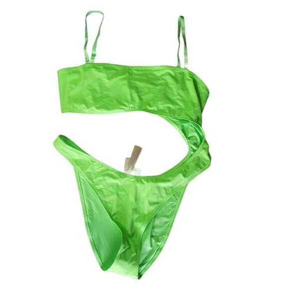 Skims Recycled Swim Strapless Monokini Size‎ 4X in Neon Green - Picture 1 of 7